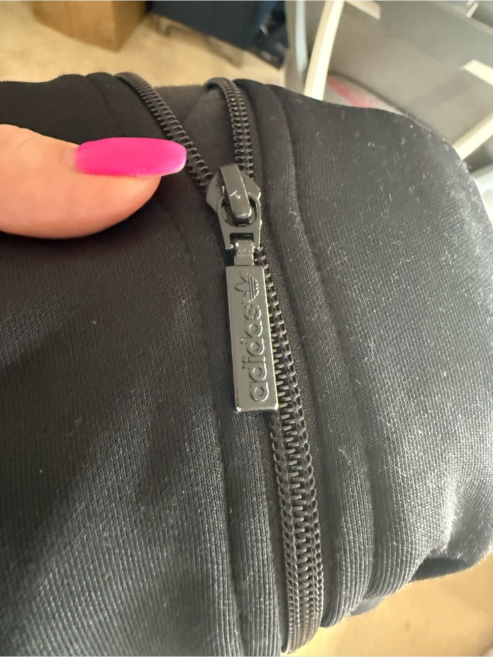 adidas Black Track Jacket with White Stripes - Picture 5 of 5